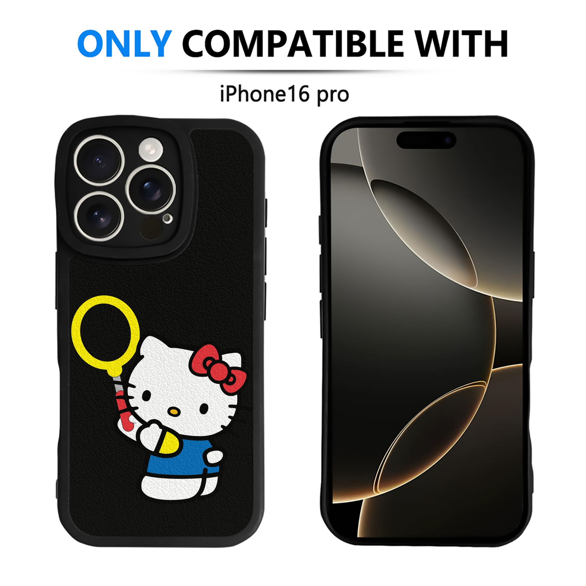 （画像用） Hello Kitty ハローキティ 【iPhone 16シリーズ対応】シリコンスマホケース（レザー調） 材質：シリコン